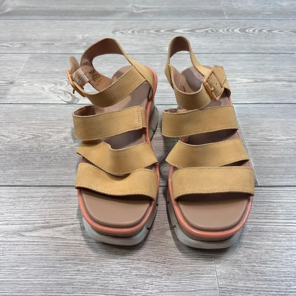 Sorel 1999401877 Wedge Sandals Orange 8.5 EUC
